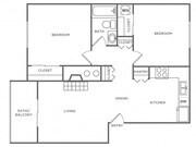 B1 | 2 bed 1 bath | 788 Sq. Ft.