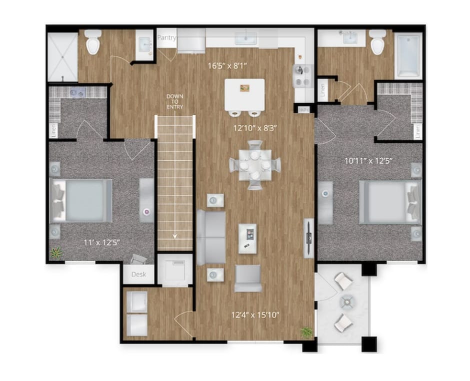 Step into this chic urban apartment, complete with an open-concept design for seamless living. - TB2