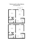 1 Bedroom w or without balcony