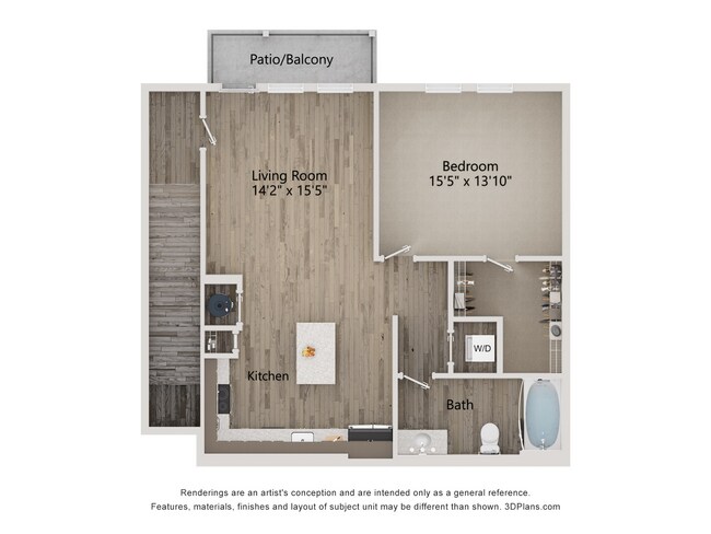 A5_689_1Bed_1Bath - The Ironwood Apartment Homes