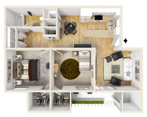 Floor Plan - 2 Bedroom 1 Bath
