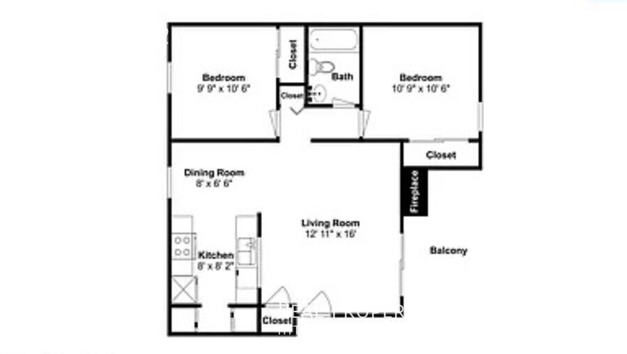 Ground floor two bedroom apartment with a Unit 2 WA