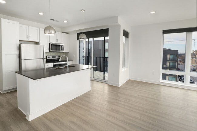 Square Apartments Kitchen and Living Room