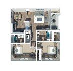 Two Bedroom Two Bathroom 1010 Sq Ft