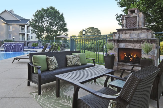 Poolside Fireplace - Province Hill Rental