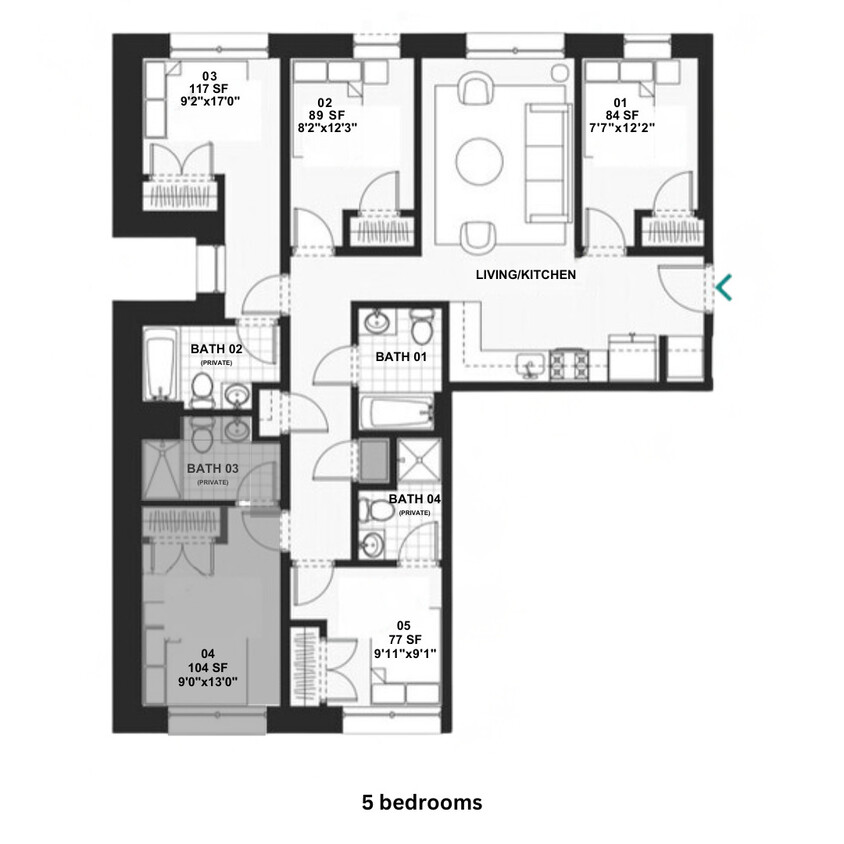 Floor Plan - Co-Living 003-Room 4