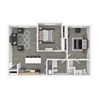 2 Bedroom 948 SqFt_3D