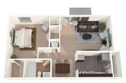 1 Bedroom Garden - 686 Sqft