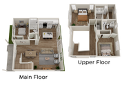Explore our elegant twin home with a stunning open kitchen, 2 full master suites, 3 baths, an office/den and private fenced in back yard.