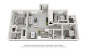 Una representación en 3D del plano de planta de The Canterbury.