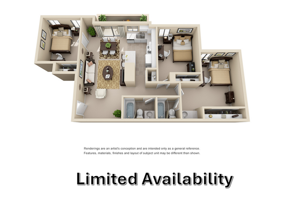 Riverside 3x2 Limited Availability - 3 Bedroom 2 Bathroom