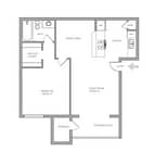 2D - One-Bedroom, One-Bathroom Floor Plan