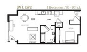 Aperture Live/Work 1 Bed Floorplan