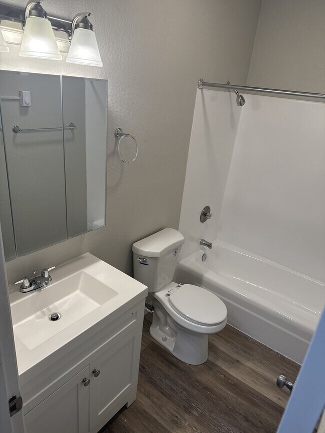 Remodeled bathroom (in select homes) - Elks Apartments