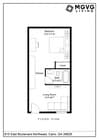 Plano de planta de 1 dormitorio 815-817