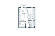 One Bedroom One Bath Den (826 SF)
