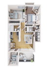 3 Bedroom 2 Bathroom Floor Plan