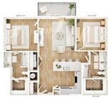 Explore the seamless layout of this contemporary apartment designed for modern living.
