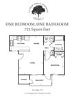 1 Bedroom 1 Bathroom (725 sqft.)