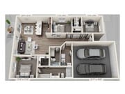 3 bed 2 bath 1288 sqft
