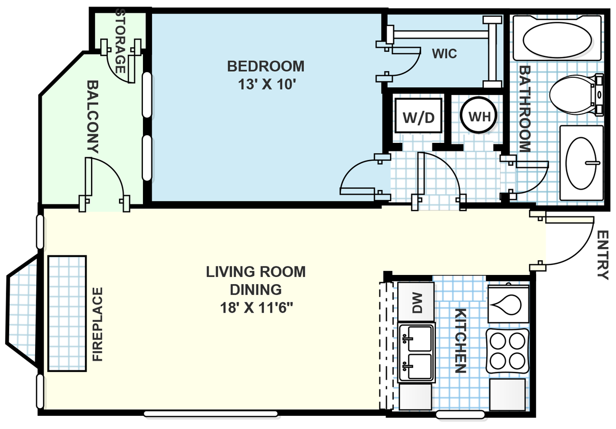 a1.png - 1 bedroom, 1 bathroom