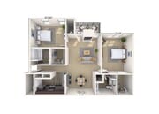 2 bed 2 bath Winchester floor plan