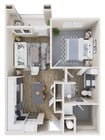 Plano de planta A1 de los apartamentos Ascend Brightleaf