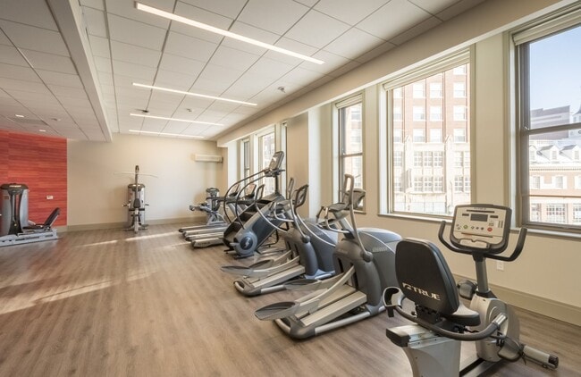 Stay active with a fully equipped fitness center at Spectra at Sibley Square.