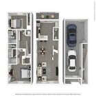 Multi-level two bedroom, two-and-a-half bath townhome. Bedrooms on the top floor with bathrooms in each bedroom for privacy. Washer and dryer included on the second floor for easy access. Attached, two-car tandem garage included.