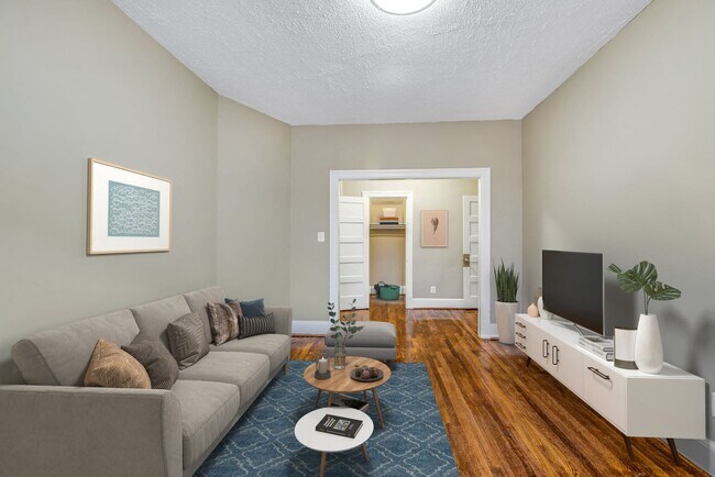 Apartment living area (virtually staged)