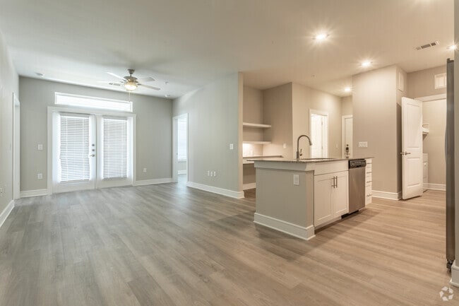 Living Room, Dining Room, Kitchen, and Built-In Desk
