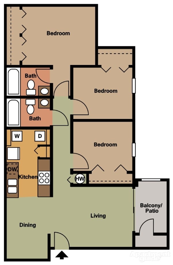 3 Bedroom Floor Plan - Brookwood Park