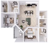 Explore this elegant apartment layout with a focus on style and practicality.