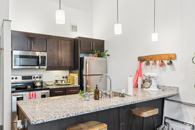 1BR, 1BA - 547SF - Kitchen - The Lofts at Hawthorne Mill