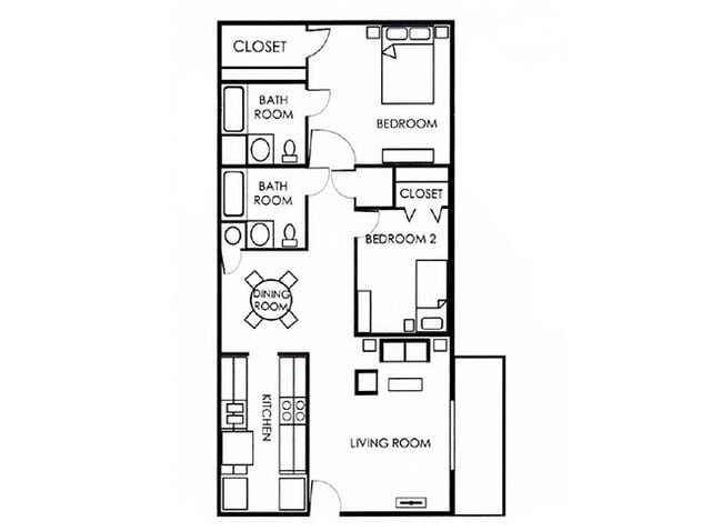 2 bed 2 bath