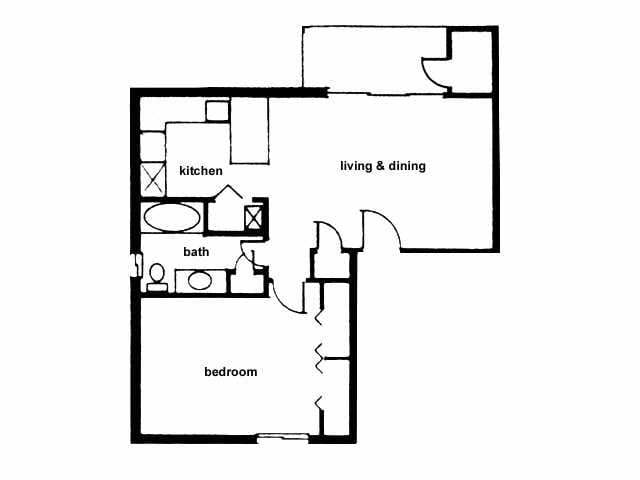 1BR/1BA - The Walnut 1B 1BA