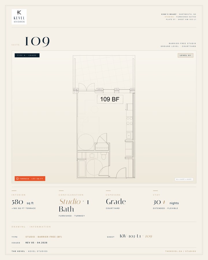 1 Bedroom Suite · 580 sq ft - 1 Bedroom Suite · 580 sq ft Unit 109