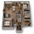 2 Bedroom 2 Bath Standard - Tower