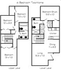 4BR, 2BA - 1500 SF