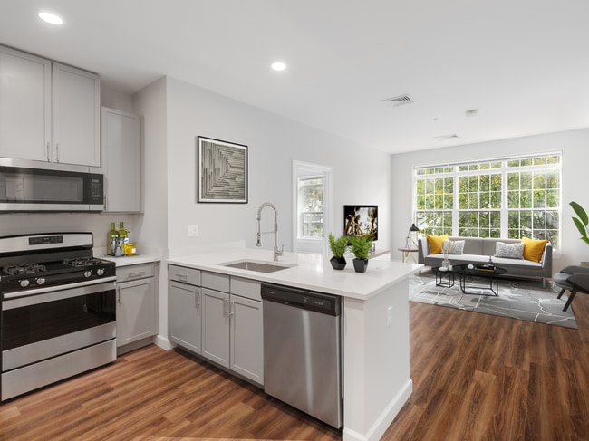 Kitchen and Living Room - Halstead Salem Station Apartments