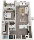 A1D floor plan Lago Apartments