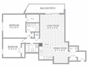 2x2 Floor Plan, Showcasing Residence 19 Units