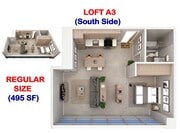 Loft A3 - 495 SF(South Side)