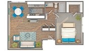 Hoffman | 1-Bedroom Floorplan