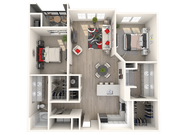 2 Bedroom | 2 Bathroom | 1195 SF