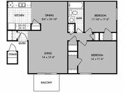 C 2bd/1ba 975 sf