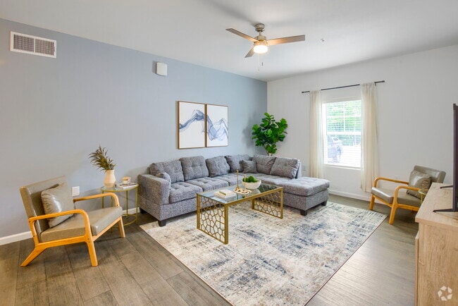 Model Living Room - Waters Edge Rental