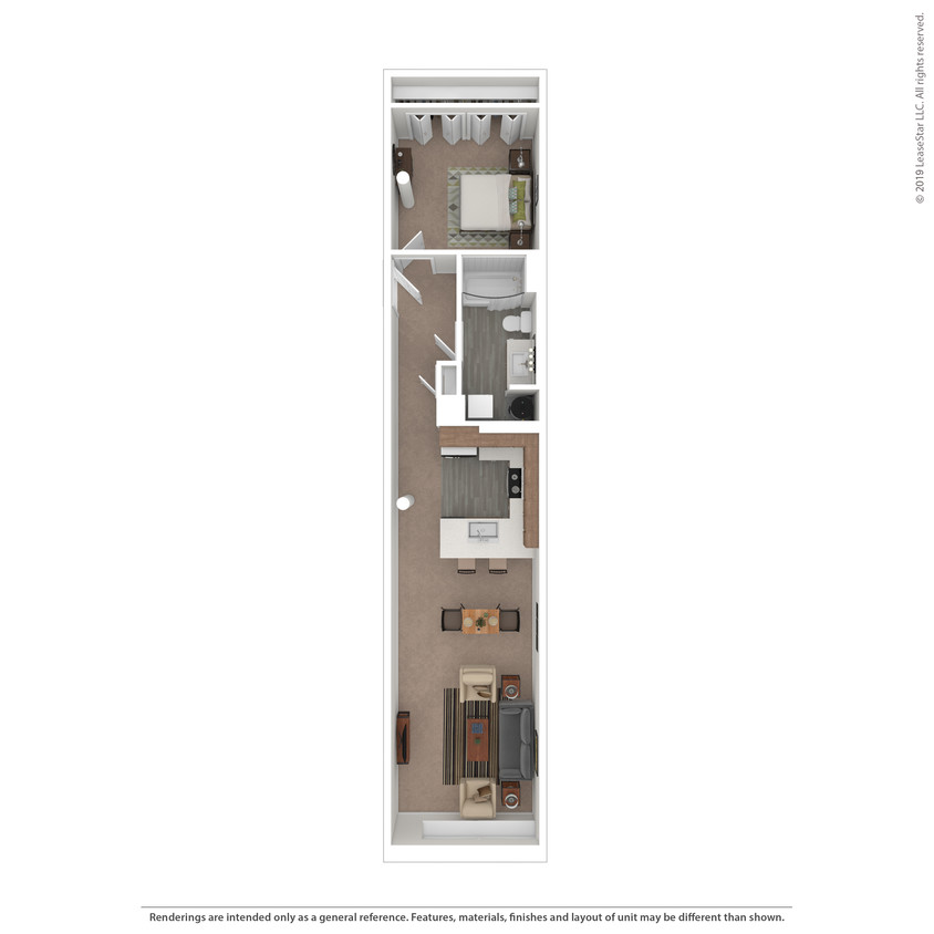 Floor Plan - C1 – 1 Bedroom 1 Bathroom