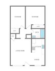2 Bedroom, 1 Bathroom, 670 SF