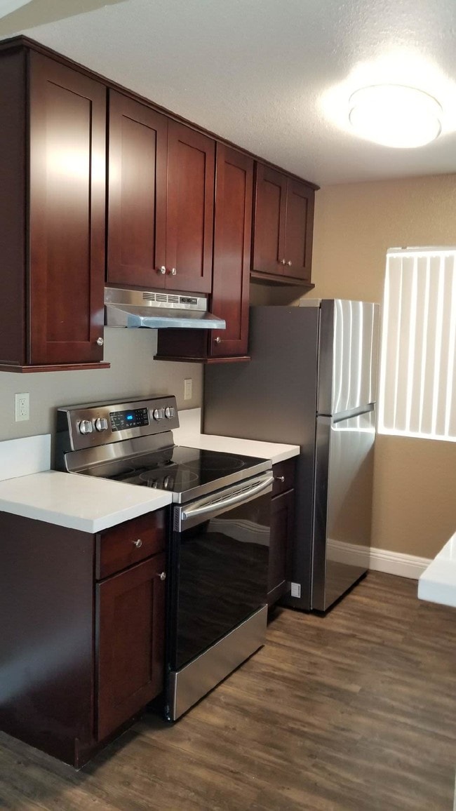 Remodeled kitchen in certain units. Call for availability